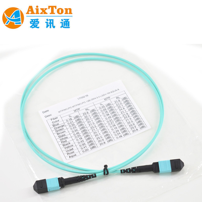 12 Fiber 2M MTP Multimode Patch Fiber Optic Cable Wavelength 850/1300nm Standard Connectors IL≤0.2dB 40/100Gb