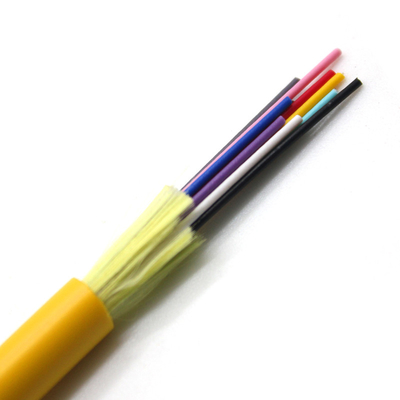 GJFJV 2 24 rdzeniowy OEM żółty wewnętrzny jednomodowy wielomodowy wielordzeniowy światłowód optyczny wielomodowy OM1 OM2 Fiber